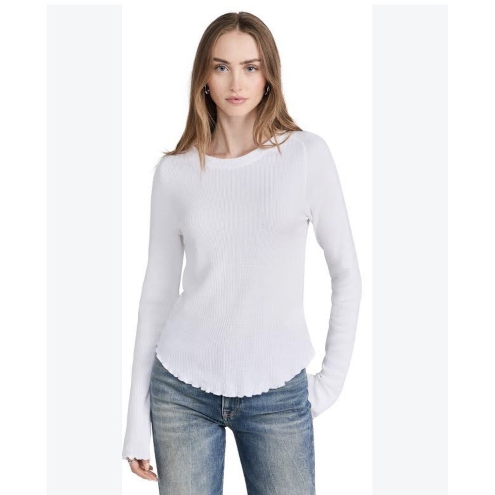 We The Free People Easy Does It Thermal Top Women's Size Medium White Layering